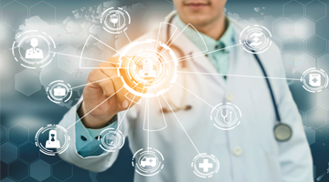 man using technology in laboratory